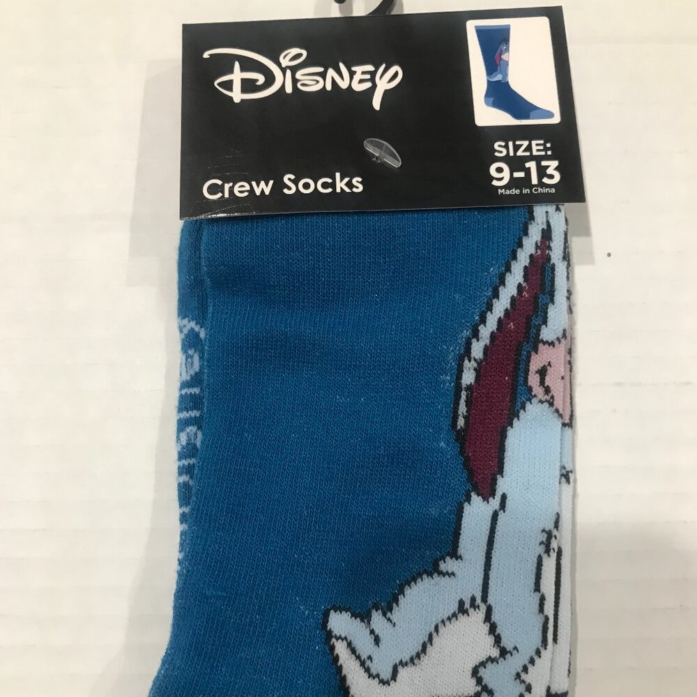 Disney, Disney Eeyore, Eeyore, Crew Socks, Size 9-13